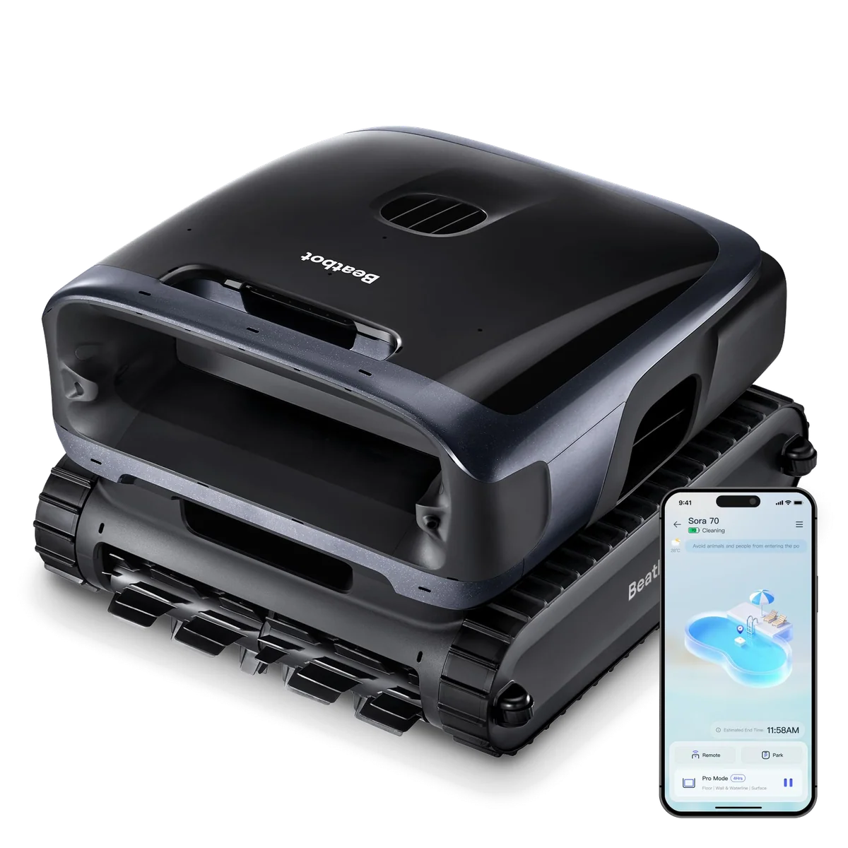 Beatbot Sora 70 AI Navigation Pool Vacuum Robot Full-Coverage Pool Cleaning