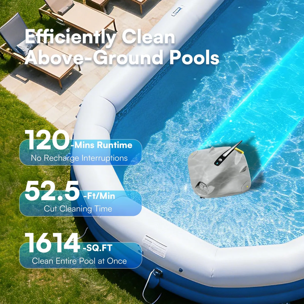 PoolMr cordless Robotic Pool cleaner, view 4